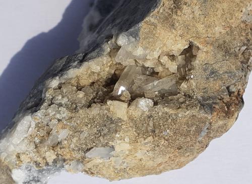 Quartz, Dolomite, Calcite<br />Ringenwechsel Mining District, Troi, District Schwaz, Inn Valley, North Tyrol, Tyrol/Tirol, Austria<br />Size of the druse 2,5 x 1 cm<br /> (Author: Volkmar Stingl)