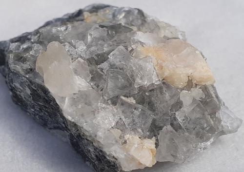Fluorite, Calcite<br />Yongping Mine, Yongping, Yanshan, Shangrao Prefecture, Jiangxi Province, China<br />4 x 3 cm<br /> (Author: Volkmar Stingl)