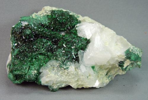 Malachite and Calcite<br />Old Dominion Mine, Old Dominion vein system, Buffalo Hill, Globe, Globe-Miami District, Gila County, Arizona, USA<br />7.0cm x 5.0cm<br /> (Author: rweaver)