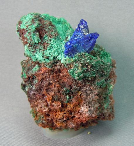 Linarite on Brochantite<br />Mammoth-St. Anthony Mine, St. Anthony deposit, Tiger, Mammoth District, Pinal County, Arizona, USA<br />4.5cm x 3.5cm<br /> (Author: rweaver)