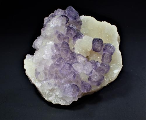 Fluorite, Quartz<br />Qinglong Mine, Dachang, Qinglong, Qianxi'nan Autonomous Prefecture, Guizhou Province, China<br />75 mm x 70 mm x 35 mm<br /> (Author: Don Lum)