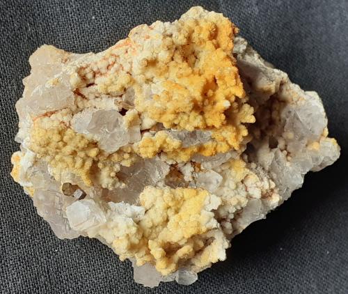 Fluorite, Quartz (variety chalcedony), Pyrite<br />Yongping Mine, Yongping, Yanshan, Shangrao Prefecture, Jiangxi Province, China<br />5 x 4 cm<br /> (Author: Volkmar Stingl)