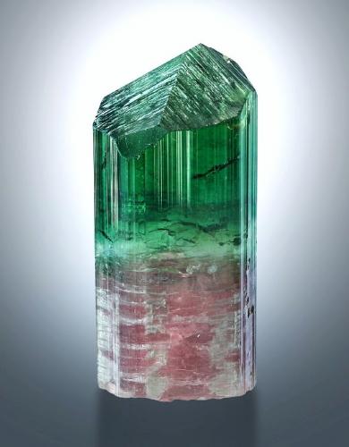 Elbaite<br />Barra de Salinas, Coronel Murta, Jequitinhonha, Minas Gerais, Brazil<br />Crystal height 4 cm<br /> (Author: Tobi)