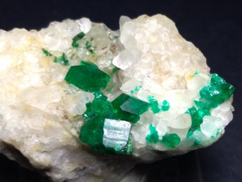 Dioptase<br />Depósito Altyn-Tyube, Zona Altyn-Tyube, Estepas Kirguises, Región Karaganda, Kazajstán<br />31 x 20 mm<br /> (Author: Sante Celiberti)