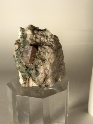 Titanita<br />Cadarese Quarries, Premia gneiss Quarries, Premia, Antigorio Valley, Ossola Valley, Verbano-Cusio-Ossola Province, Piedmont (Piemonte), Italy<br />38,5 x 30,5 mm<br /> (Autor: Sante Celiberti)