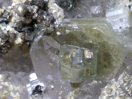 Quartz, Fluorapatite, Cassiterite, Marcasite, Pyrite, Muscovite, Siderite<br />Minas da Panasqueira, Aldeia de São Francisco de Assis, Covilhã, Castelo Branco, Cova da Beira, Centro, Portugal<br />13,5 x 10 cm<br /> (Author: Sante Celiberti)