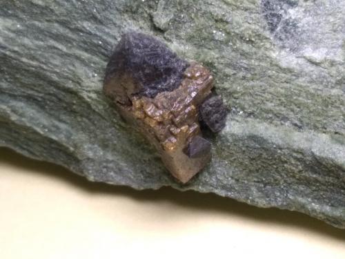 Perovskita, Magnetita<br />Malenco Valley (Valmalenco), Sondrio Province, Lombardy, Italy<br />102 x 52 mm<br /> (Autor: Sante Celiberti)