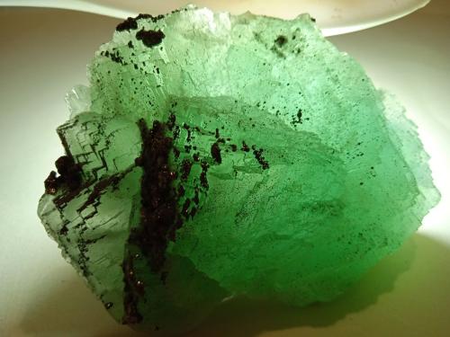 Fluorite, Pyrite<br />Yaogangxian Mine, Yizhang, Chenzhou Prefecture, Hunan Province, China<br />95 x 72 mm<br /> (Author: Sante Celiberti)