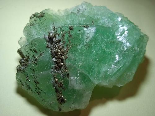 Fluorite, Pyrite<br />Yaogangxian Mine, Yizhang, Chenzhou Prefecture, Hunan Province, China<br />95 x 72 mm<br /> (Author: Sante Celiberti)