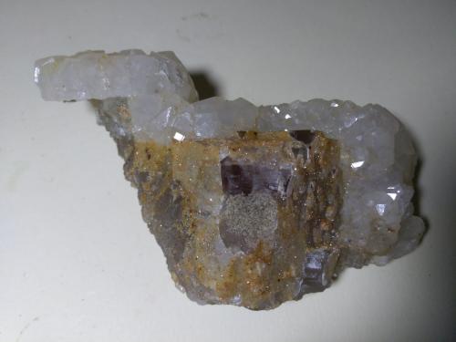Fluorite, Quartz<br />Su Zurfuru Mine, Fluminimaggiore, Sud Sardegna Province, Sardinia/Sardegna, Italy<br />11,5 x 8,5 cm<br /> (Author: Sante Celiberti)