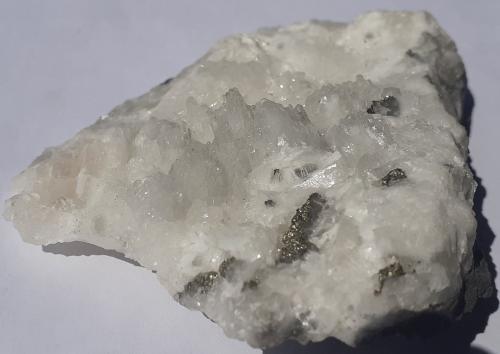 Calcite, Marcasite<br />Albvorlandtunnel, Wendlingen, Esslingen District, Stuttgart Region, Baden-Württemberg, Germany<br />7 x 6 cm<br /> (Author: Volkmar Stingl)