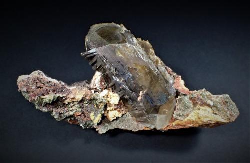 Cerussite (variety smoky cerussite)<br />M'Fouati Mine, M'Fouati, M'Fouati District, Bouenza Department, Republic of the Congo<br />140 mm x 70 mm x 60 mm<br /> (Author: Don Lum)