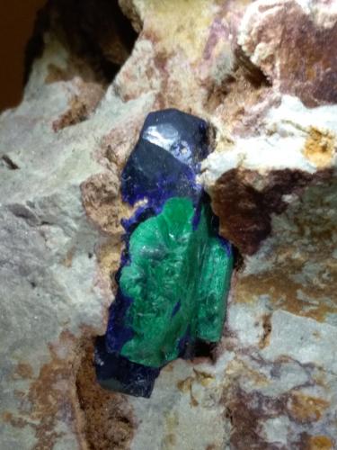 Azurite, Malachite<br />Kerrouchen, Khénifra Province, Beni Mellal-Khenifra Region, Morocco<br />88 x 68 mm<br /> (Author: Sante Celiberti)