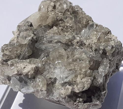 Celestine, Calcite<br />Stoneco Quarry (Lime City Quarry), Lime City, Wood County, Ohio, USA<br />3 x 3 cm<br /> (Author: Volkmar Stingl)