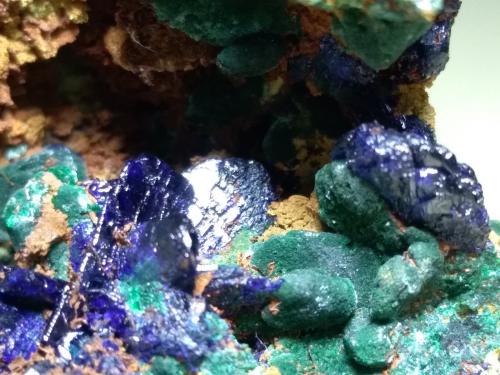 Azurite, Malachite<br />Sa Duchesa Mine, Oridda Valley, Domusnovas, Sud Sardegna Province, Sardinia/Sardegna, Italy<br />76 x 62 mm<br /> (Author: Sante Celiberti)