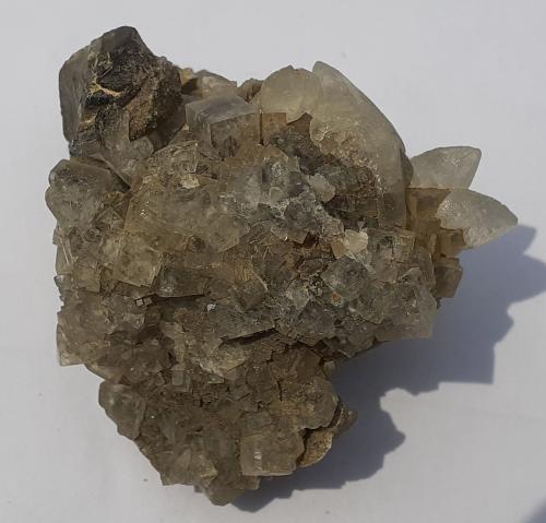 Fluorite, Calcite<br />Weißeck Mountain area, Murwinkel, Lungau, Salzburg, Austria<br />4,5 x 4 cm<br /> (Author: Volkmar Stingl)