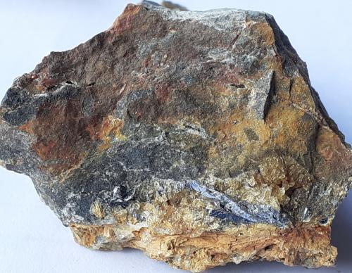 Stibnite, Stibiconite<br />Le Cetine di Cotorniano Mine (Le Cetine Mine), Chiusdino, Siena Province, Tuscany, Italy<br />4 x 3 cm<br /> (Author: Volkmar Stingl)