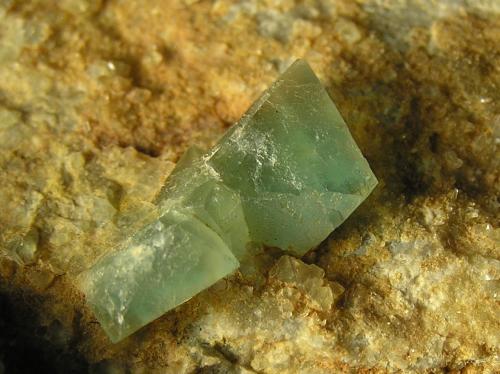 Fluorita<br />Serra de Roques Blanques, Sant Cugat del Vallès-El Papiol, Comarca Vallès Occidental / Baix Llobregat, Barcelona, Cataluña / Catalunya, España<br />Cristal 1 cm<br /> (Autor: Frederic Varela)