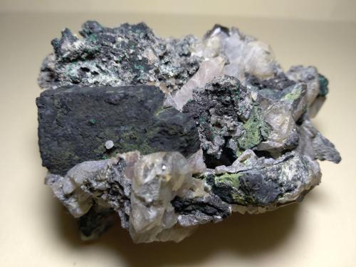 Polybasite, Cerussite, Malachite<br />Miniera Montevecchio, Arbus, Provincia Medio Campidano, Cerdeña/Sardegna, Italia<br />80 x 60 mm<br /> (Author: Sante Celiberti)