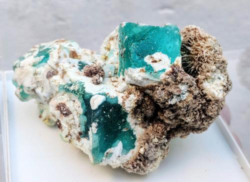 Melanterita (variedad pisanita), Romboclasa<br />Alfredo Pit, cámara 18, piso 33, Rio Tinto Mines, Minas de Riotinto, Comarca Cuenca Minera, Huelva, Andalusia, Spain<br />7,0 x 4,6 x 4,5 cm.<br /> (Autor: Carles)