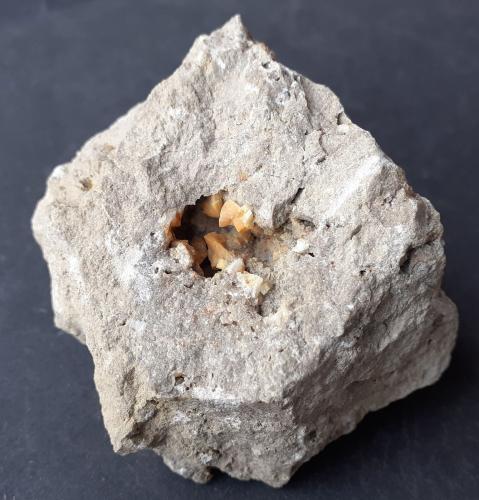 Dolomite<br />Albvorlandtunnel, Wendlingen, Esslingen District, Stuttgart Region, Baden-Württemberg, Germany<br />5 x 4,5 cm<br /> (Author: Volkmar Stingl)