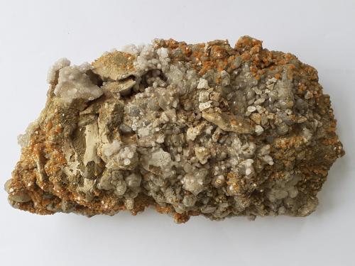 Wulfenite, Calcite<br />Helena Mine, Crna (Schwarzenbach), Meica Municipality, Carinthia Region, Slovenia<br />20 x 11 cm<br /> (Author: Volkmar Stingl)