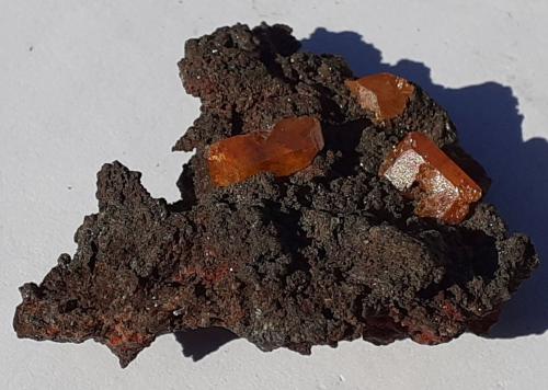 Wulfenite<br />M'Fouati Mine, M'Fouati, M'Fouati District, Bouenza Department, Republic of the Congo<br />3,5 x 2,5 cm<br /> (Author: Volkmar Stingl)