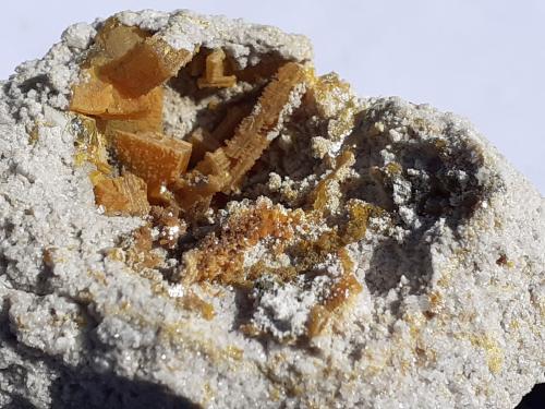 Wulfenite<br />Haiming, Imst District, North Tyrol, Tyrol/Tirol, Austria<br />4,5 x 3 cm<br /> (Author: Volkmar Stingl)