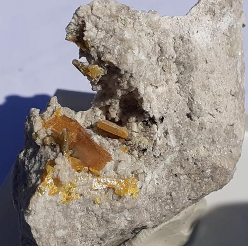 Wulfenite<br />Haiming, Imst District, North Tyrol, Tyrol/Tirol, Austria<br />4,5 x 4 cm<br /> (Author: Volkmar Stingl)