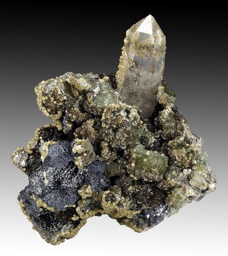 Fluorapatite, Sphalerite, Quartz, Muscovite, Siderite<br />Minas da Panasqueira, Aldeia de São Francisco de Assis, Covilhã, Castelo Branco, Cova da Beira, Centro, Portugal<br />14 cm x 12 cm x 7 cm<br /> (Author: silvia)