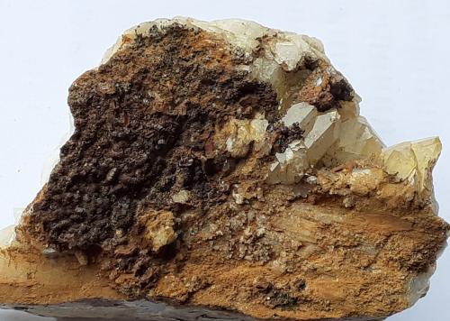 Quartz, limonite after Hematite (variety iron rose)<br />Möseralm, Fiss, Landeck District, North Tyrol, Tyrol/Tirol, Austria<br />6,5 x 4,5 cm<br /> (Author: Volkmar Stingl)