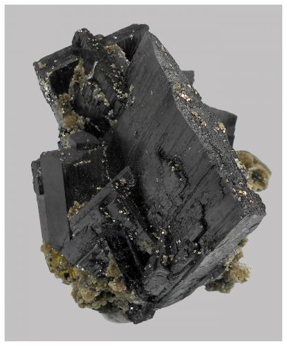 Ferberite, Chalcopyrite, Pyrite, Muscovite<br />Minas da Panasqueira, Aldeia de São Francisco de Assis, Covilhã, Castelo Branco, Cova da Beira, Centro, Portugal<br />14 cm x 10 cm x 10 cm<br /> (Author: silvia)