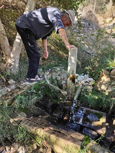 Nos llamó la atención un golpeteo repetitivo que resultó ser una bomba de agua tipo "golpe de ariete", un antiguo e ingenioso sistema que permite elevar agua hasta 20 m sin consumo de electricidad ni energía mecánica externa de ninguna clase, aprovechando la propia energía cinética del agua en la conducción. (Autor: Josele)