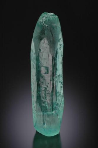 Beryl var. Aquamarine
Medina, Tres Barras, 
Minas Gerais, Brazil
15.2 x 4.0 x 3.6 cm (Author: Gail)