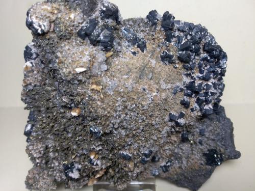 Bournonite, Marcasite, Calcite, Quartz<br />Herja Mine, Chiuzbaia, Baia Sprie, Maramures, Romania<br />14 x 12 cm<br /> (Author: Sante Celiberti)