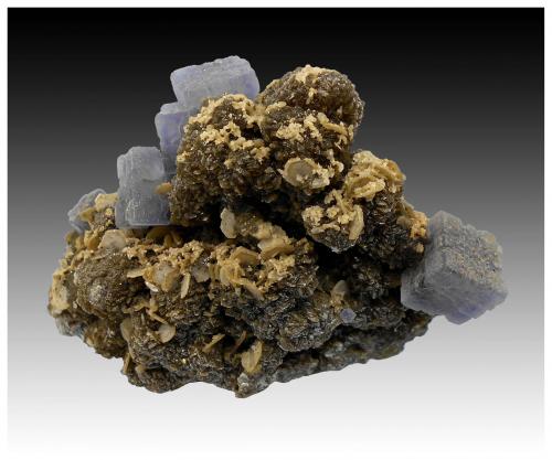 Fluorite, Fluorapatite, Siderite, Muscovite and Pyrite<br />Minas da Panasqueira, Aldeia de São Francisco de Assis, Covilhã, Castelo Branco, Cova da Beira, Centro, Portugal<br />9 cm x 8 cm x 6 cm<br /> (Author: silvia)