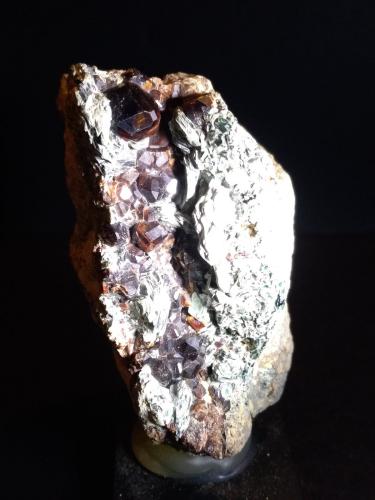 Grossularia (variedad hessonita), Clinochloro<br />Testa Ciarva, Balme, Val d'Ala, Lanzo Valleys (Valli di Lanzo), Metropolitan City of Turin Province, Piedmont (Piemonte), Italy<br />80 x 52 mm<br /> (Autor: Sante Celiberti)