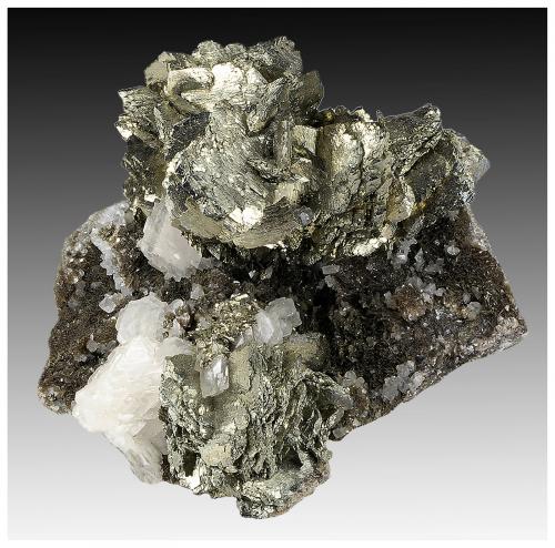 Marcasite, Arsenopyrite, Calcite-Dolomite, Muscovite<br />Minas da Panasqueira, Aldeia de São Francisco de Assis, Covilhã, Castelo Branco, Cova da Beira, Centro, Portugal<br />10 cm x 9 cm x 8 cm<br /> (Author: silvia)