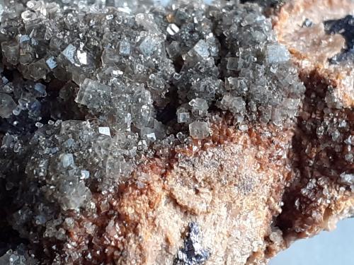 Calcite, Fluorite, Wulfenite, Cerussite, Galena<br />Bleiberg mining area, Gailtaler Alpen & Karnische Alpen, Carinthia/Kärnten, Austria<br />4 x 3,5 cm<br /> (Author: Volkmar Stingl)