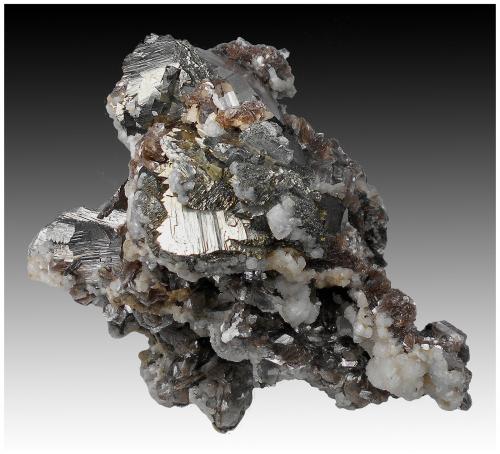 Marcasite, Arsenopyrite, Quartz, Dolomite, Muscovite<br />Minas da Panasqueira, Aldeia de São Francisco de Assis, Covilhã, Castelo Branco, Cova da Beira, Centro, Portugal<br />10 cm x 7 cm x 5 cm<br /> (Author: silvia)