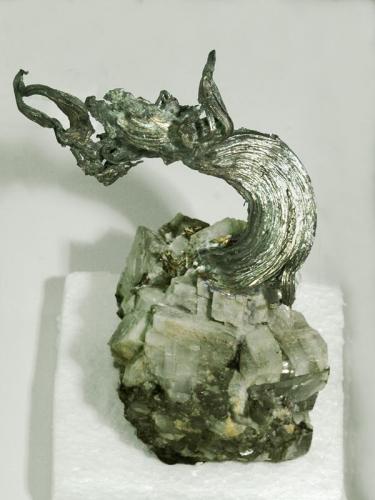 Kongsberg Mines (Norway), a worldwide classic for Silver mineral specimens. Its legendary fame comes not only from the thick wire Silver “trees” but the fact that if properly protected from light they do not blacken. This gorgeous specimen is a perfect example: 14 cm. (5½ inches) of native Silver tree. (Author: Joan Rosell)