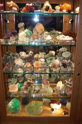 Some of our many Fluorites on display. (Author: Gail)
