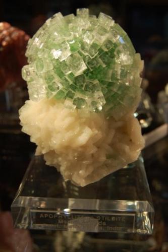 From the front. 
Apophyllite on Stilbite
Momin Akhada
Rahri. Maharashtra. India (Author: Gail)