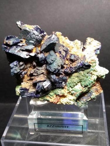 Azurite, Malachite<br />Tsumeb Mine, Tsumeb, Otjikoto Region, Namibia<br />65 x 60 mm<br /> (Author: Sante Celiberti)