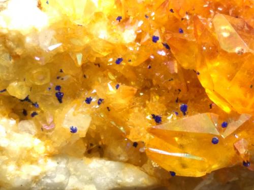Calcite, Malachite, Azurite<br />Brixlegg, Kufstein District, Inn Valley, North Tyrol, Tyrol/Tirol, Austria<br />62 x 35 mm<br /> (Author: Sante Celiberti)
