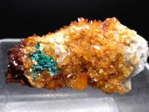 Calcite, Malachite, Azurite<br />Brixlegg, Kufstein District, Inn Valley, North Tyrol, Tyrol/Tirol, Austria<br />62 x 35 mm<br /> (Author: Sante Celiberti)