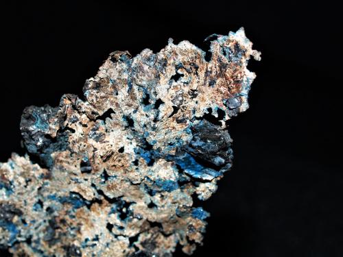 Silver with Bornite<br />Coleman Mine, Levack Township, Sudbury District, Ontario, Canada<br />4.8 x 3.5 x 1 cm<br /> (Author: Joseph DOliveira)