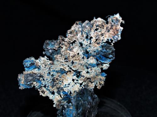 Silver with Bornite<br />Coleman Mine, Levack Township, Sudbury District, Ontario, Canada<br />4.8 x 3.5 x 1 cm<br /> (Author: Joseph DOliveira)