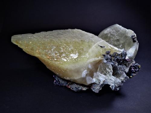 Calcite, Chalcopyrite<br />Sweetwater Mine, Ellington, Viburnum Trend District, Reynolds County, Missouri, USA<br />291 mm x 160 mm<br /> (Author: Don Lum)