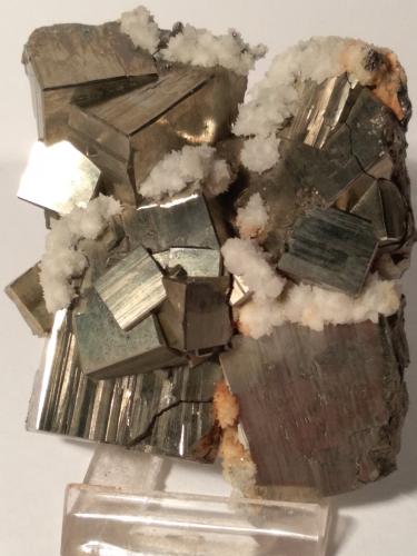 Pyrite, Calcite<br />Huanzala Mine, Huallanca District, Dos de Mayo Province, Huánuco Department, Peru<br />87 x 84 mm<br /> (Author: Sante Celiberti)